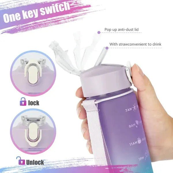 3Pcs Motivational Water Bottle Set
