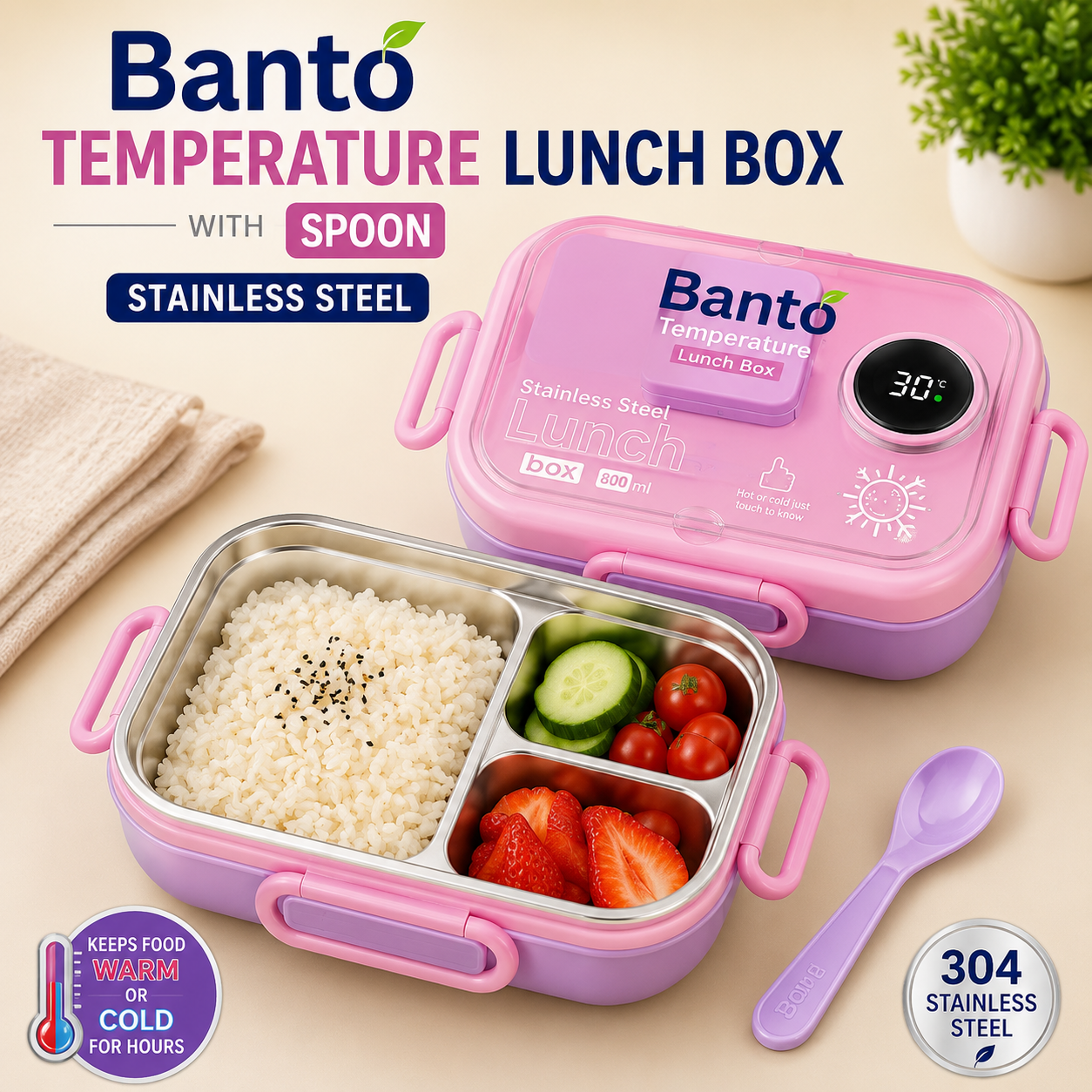 Banto Temperature Lunch Box – Stainless Steel