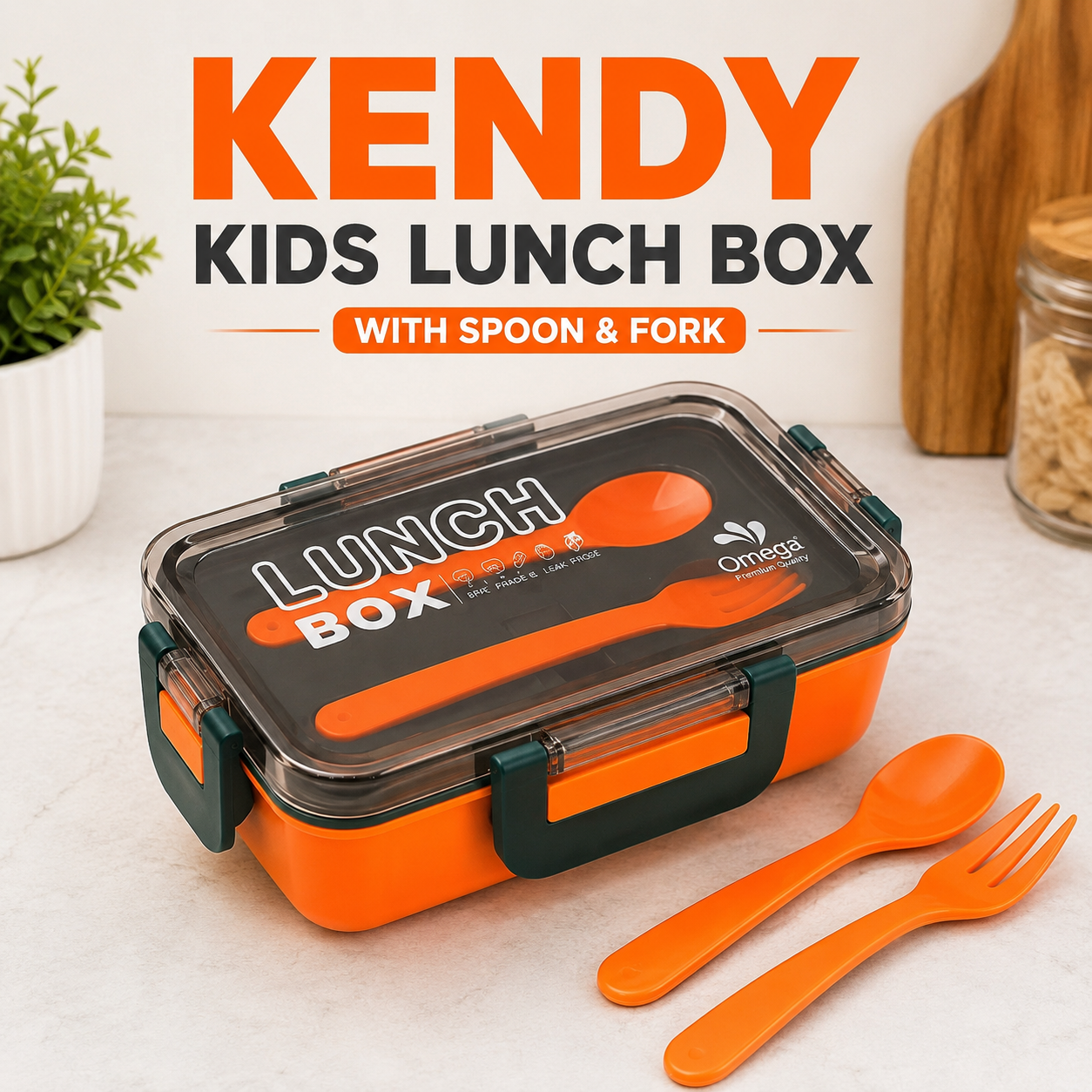 Kendy Kids Lunch Box with Spoon & Fork