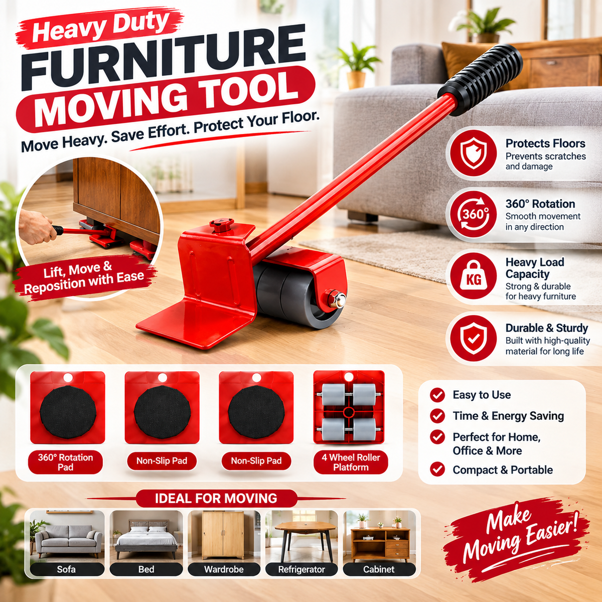 Heavy Furniture Moving Tool Wheels
