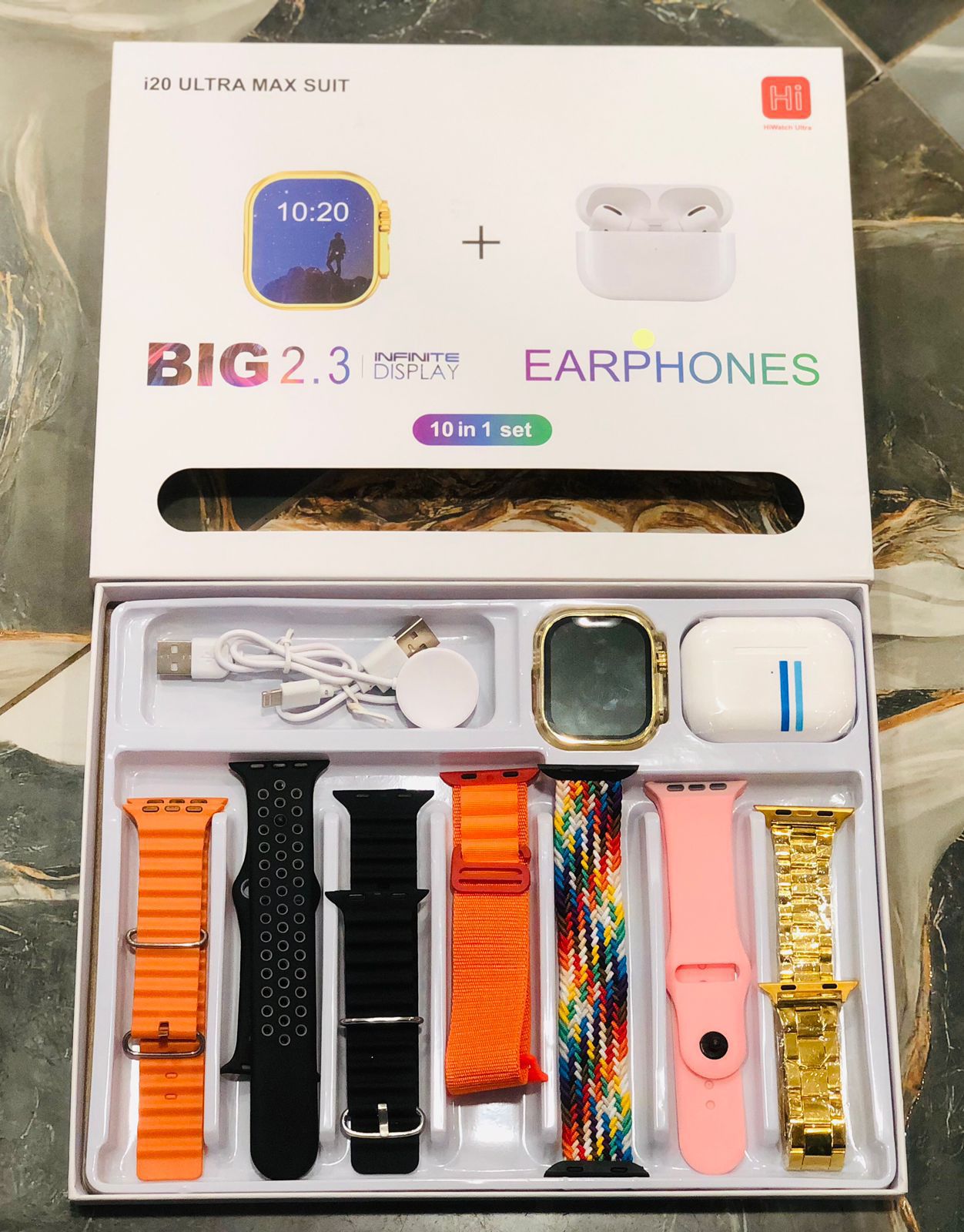 i20 ultra max suit smartwatch with earbuds