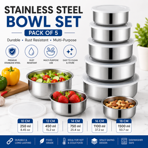 Stainless Steel Mixing Bowl Set Pack of 5