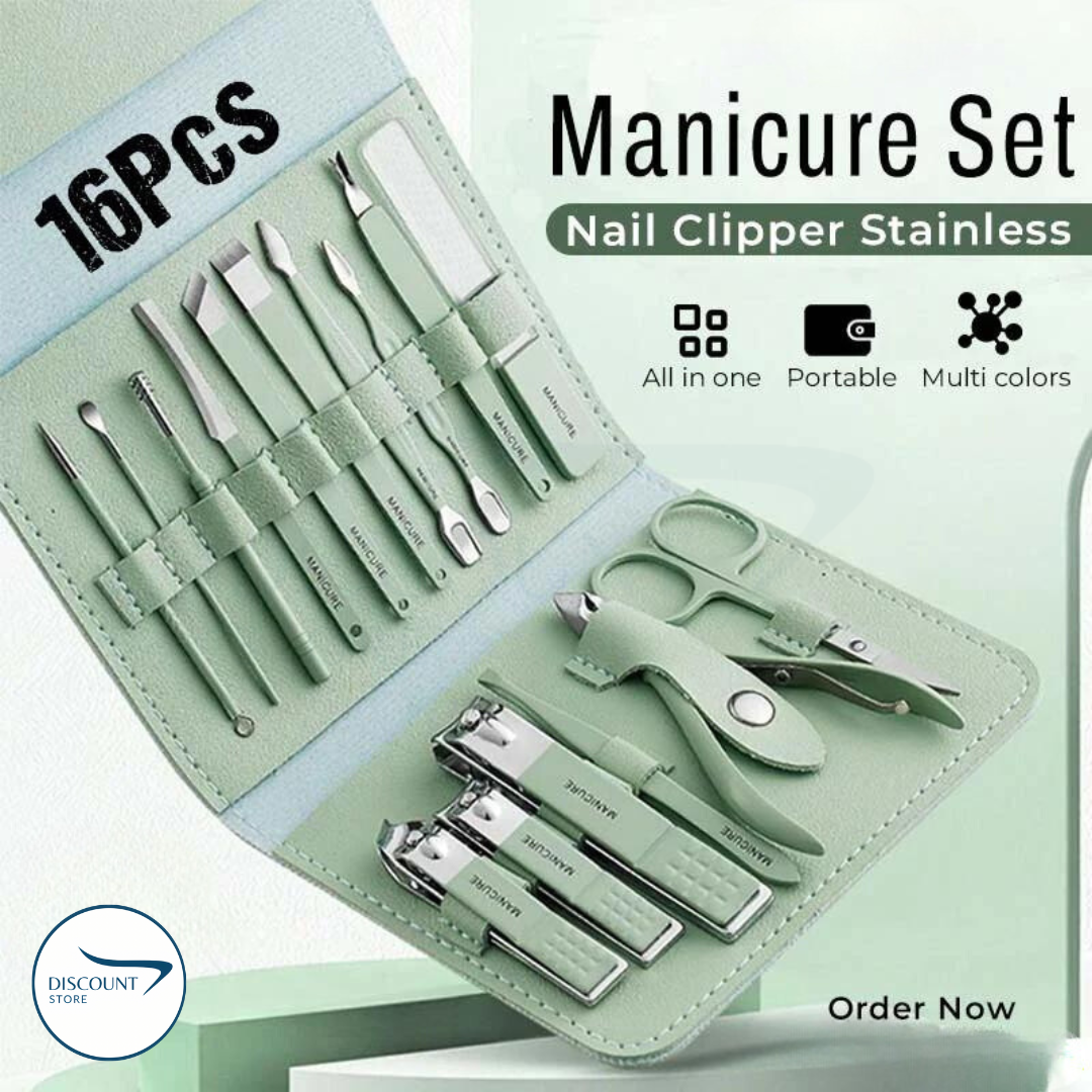 Manicure Pedicure Grooming Kit - Professional 16 pcs Manicure Set - Stainless Steel Nail Clipper Set -  Stainless Steel set
