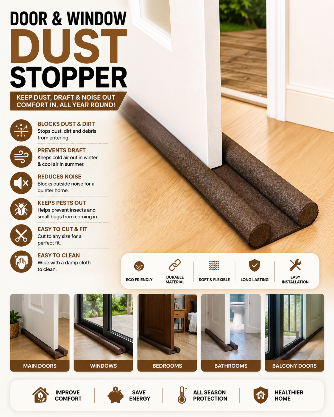 DOOR & WINDOW DUST STOPPER