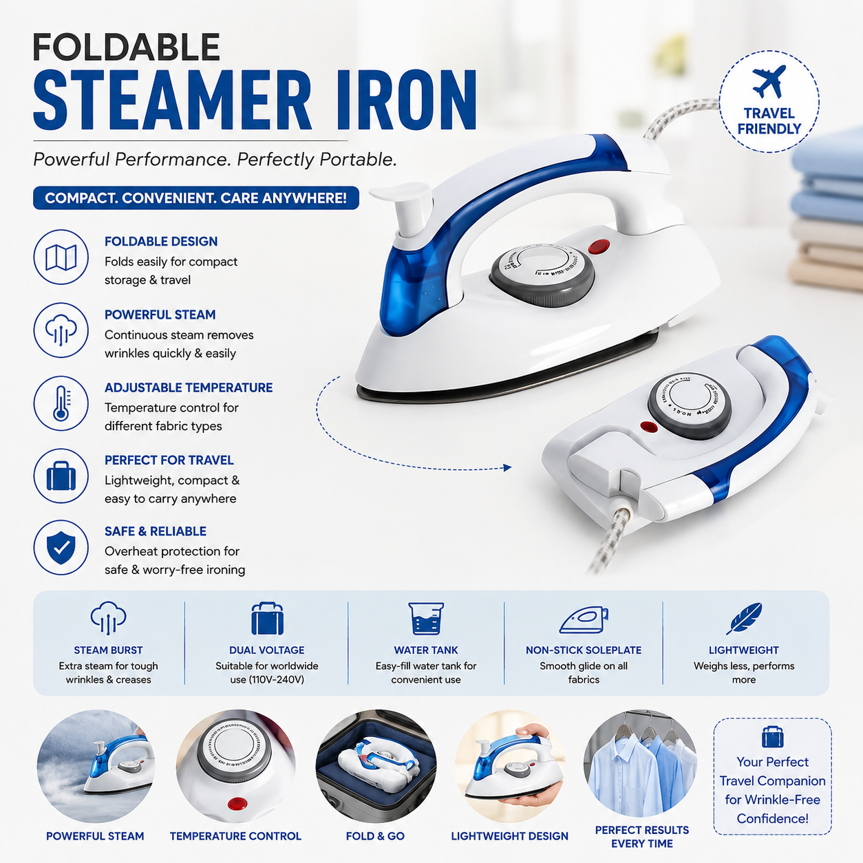 Foldable Steamer Iron