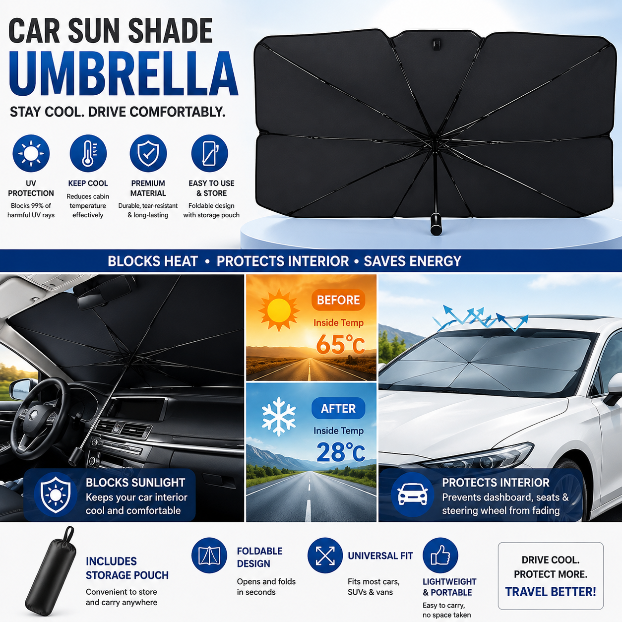 Car Sun Shade Umbrella