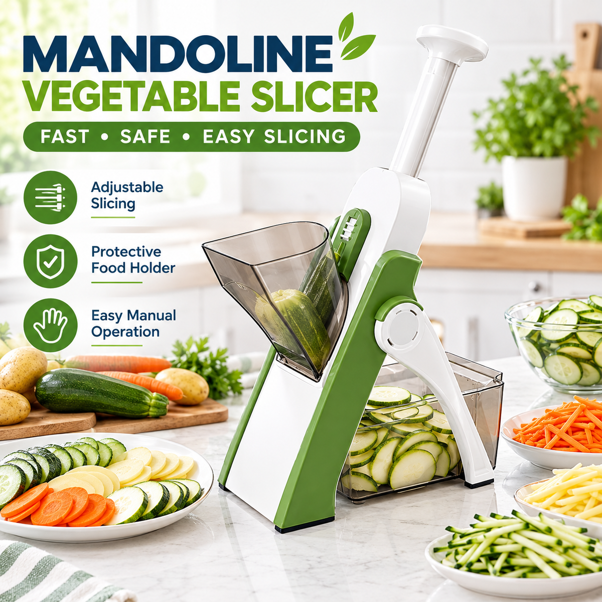 Mandoline Safe Vegetable Cutter/Slicer Manual Machine