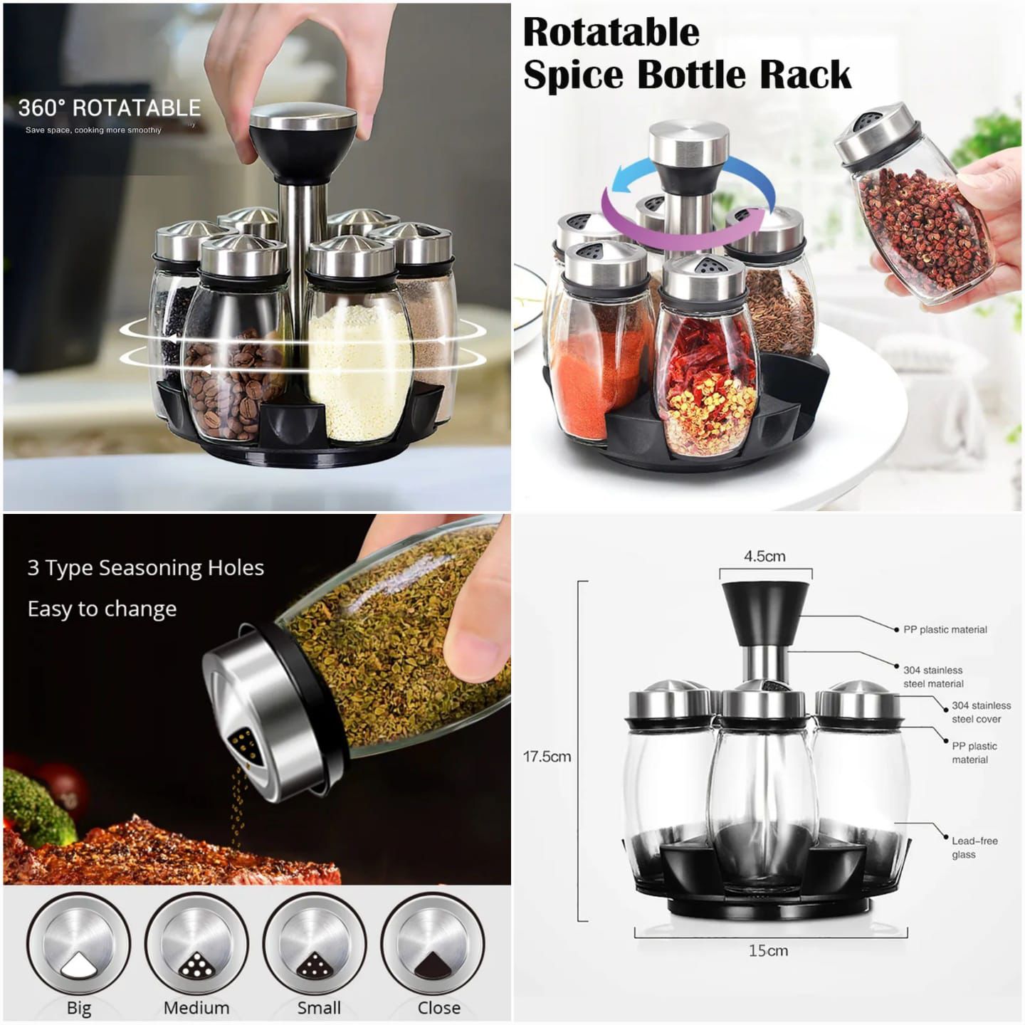 6 PCs Edging Spice Jar Set