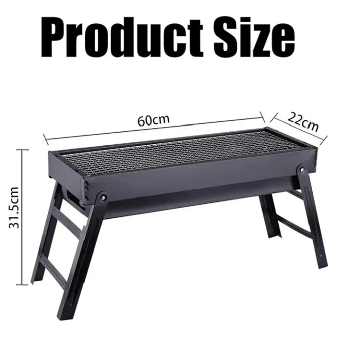 Portable BBQ Grill Charcoal Stainless Steel Foldable Barbecue Tool Kits for Camping Picnic Outdoor Garden Party