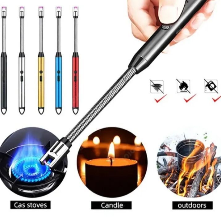 USB Rechargeable Electric Arc Lighter | Windproof Flameless Plasma Lighter for Candles, Gas Stoves & Outdoor Use