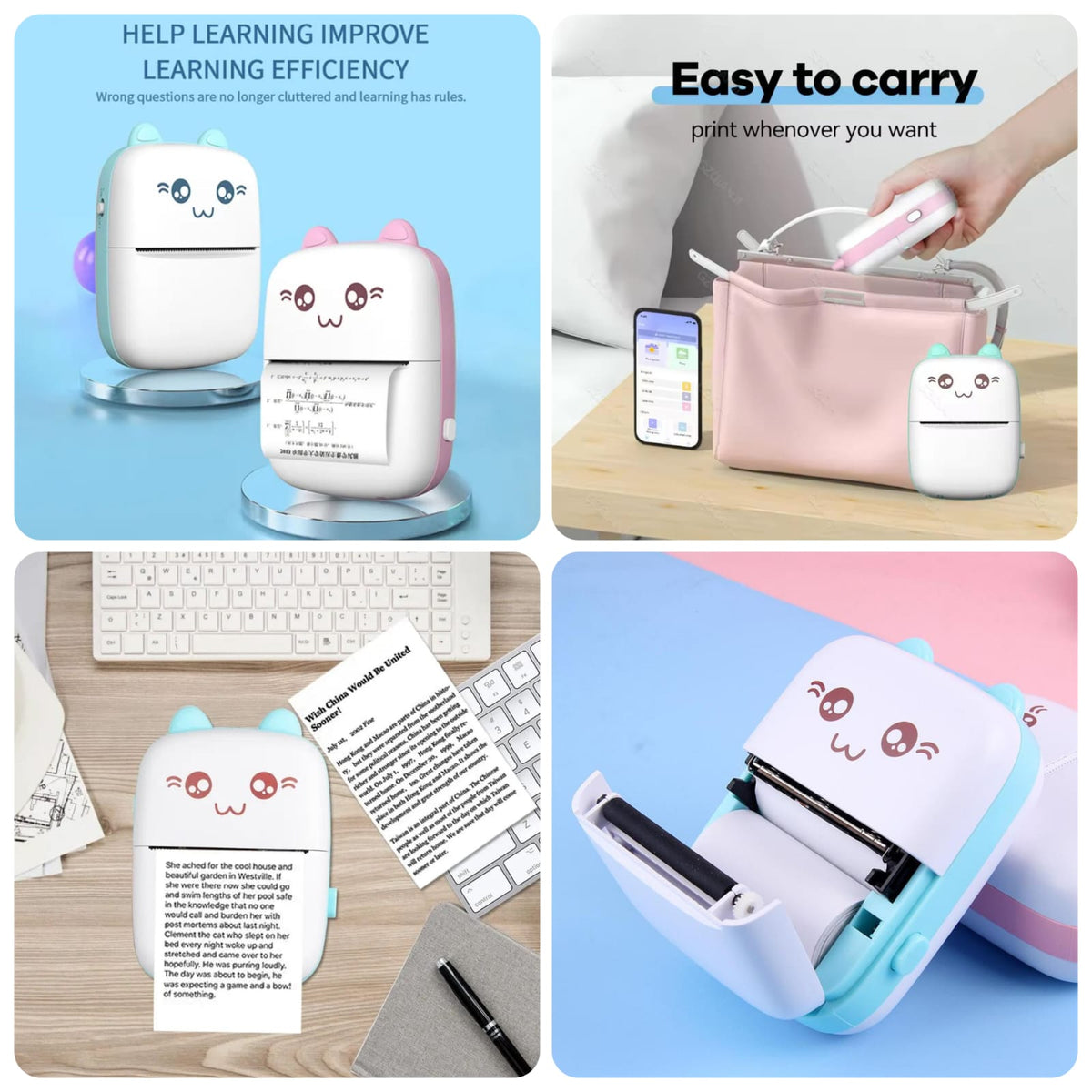 Mini Printer Innkless Pocket Inkless Mini Printer - Thermal Portable Bluetooth Wireless Mini ...