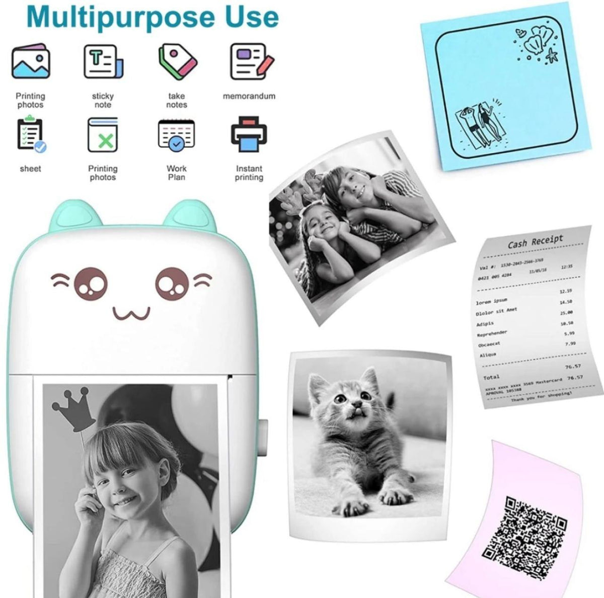 Mini Printer Innkless Pocket Inkless Mini Printer - Thermal Portable Bluetooth Wireless Mini ...