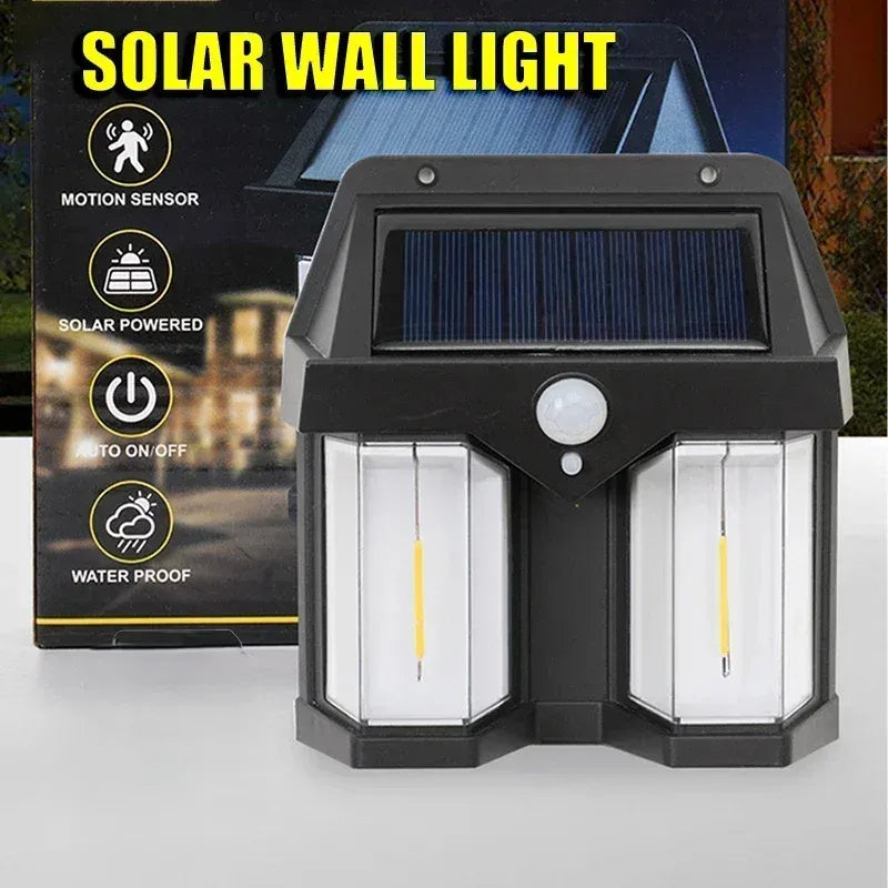 Double Head Antique Solar Sensor Lamp, Wall Mounted