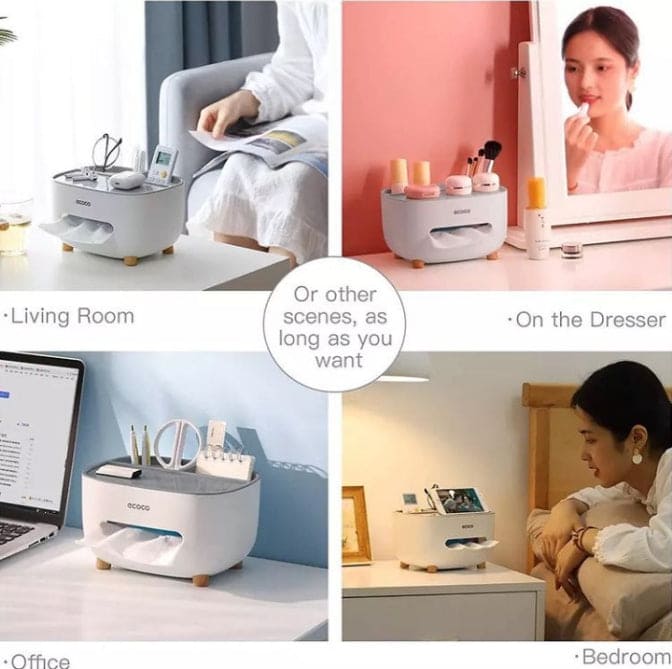 Desktop Tissue Box Organizer