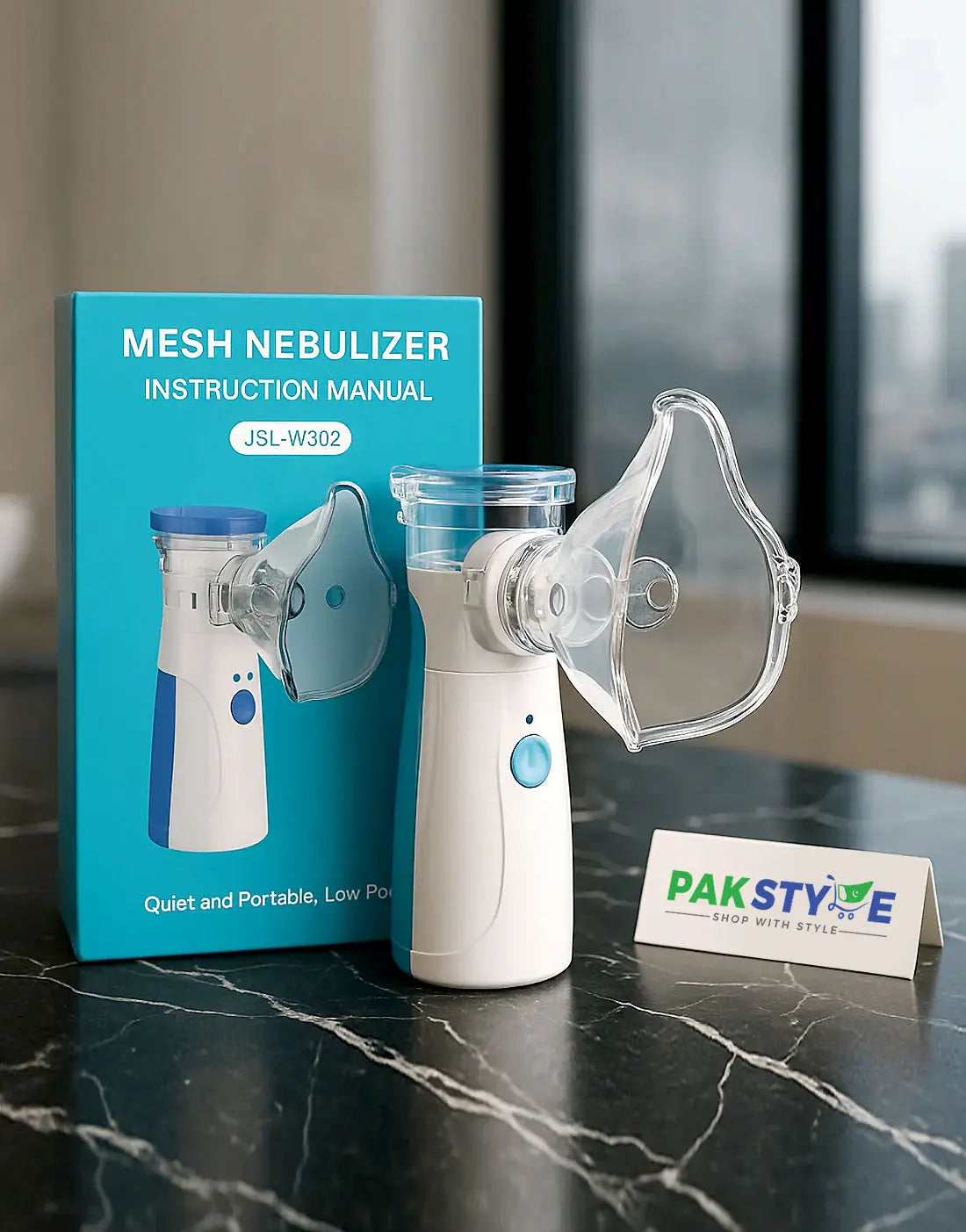 Portable Mesh Nebulizer Machine  with Masks & Mini Inhaler for Kids & Adults