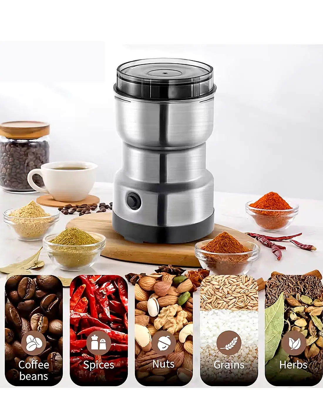 RAF Electric Masala Grinder for Coffee Beans, Spices & Sugar