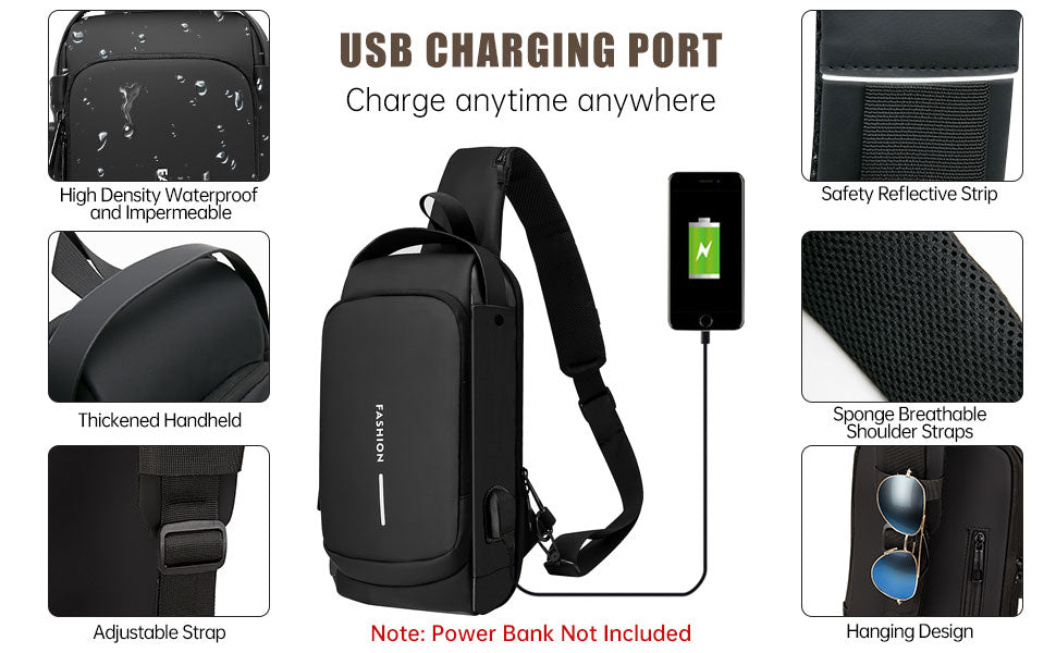 Waterproof Anti Theft Sling Bag